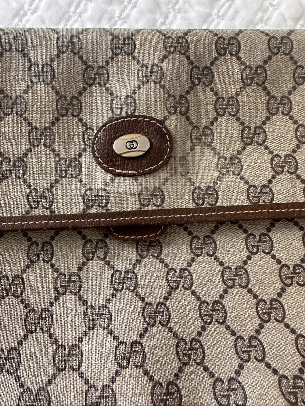 Gucci Vintage Brown Monogram Canvas Bag